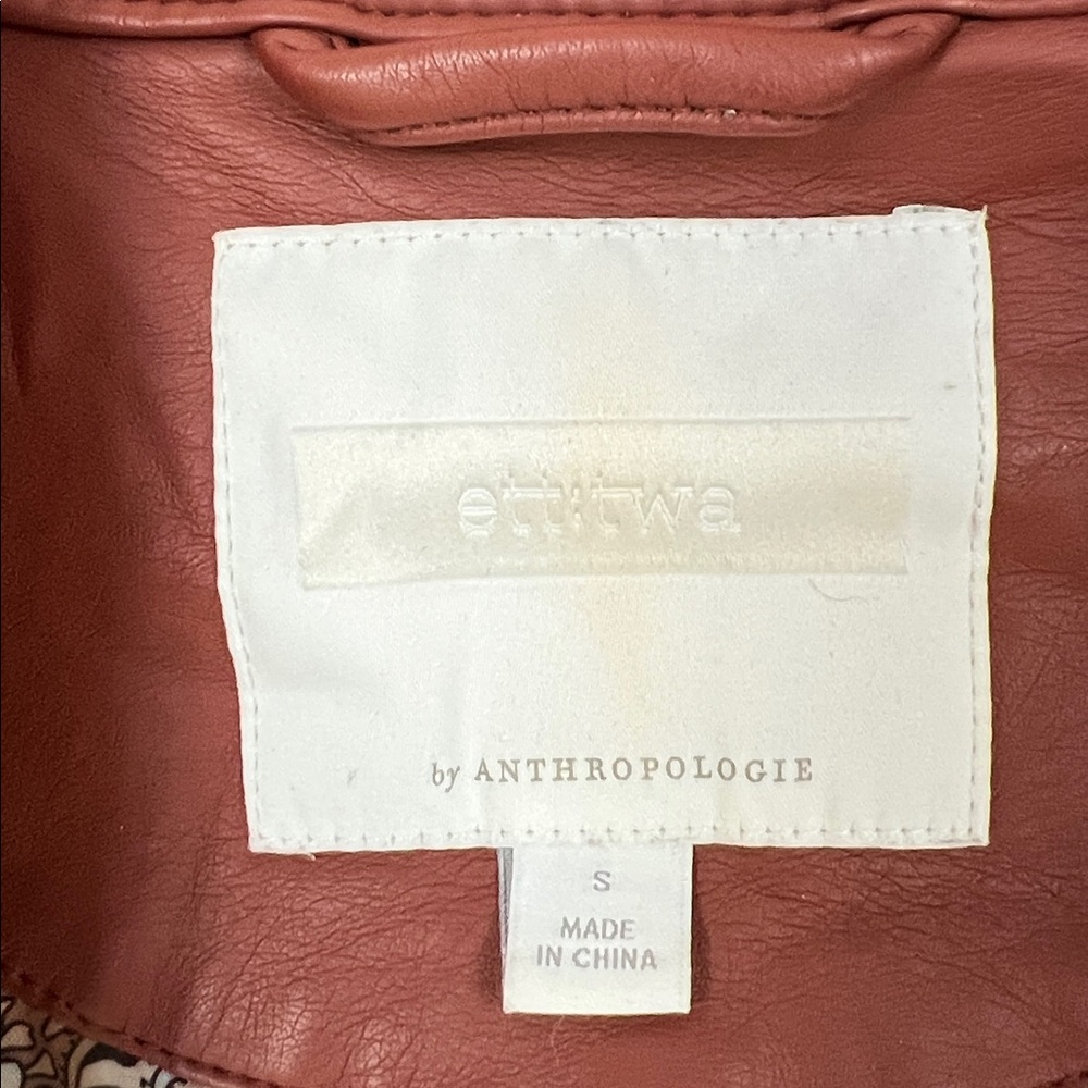 Faux leather Anthropologie Size Small jacket- rust/brown - Picture 4 of 9